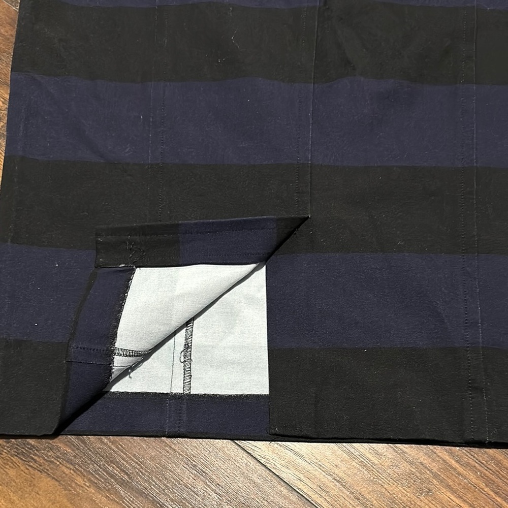 Banana Republic Black and Blue Striped Stretch Faded Denim Dress 16 Tall - Picture 10 of 14